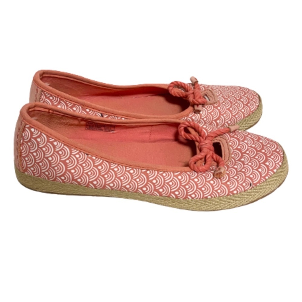 Ugg Syleste women’s pink/ white scallope fabric espadrille ballet flats size 7.5 - Picture 3 of 6